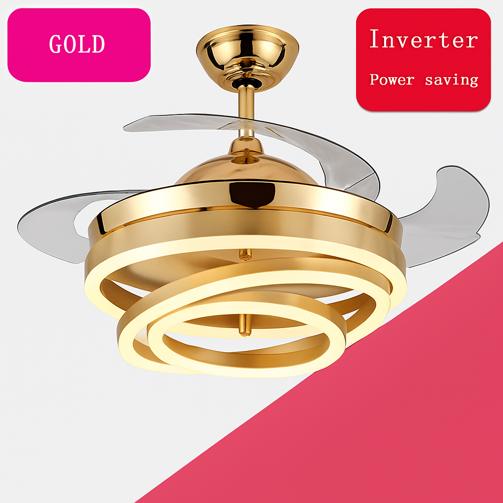 ventilateur de plafond moderne 	 avec lumières led télécommande rechargeable