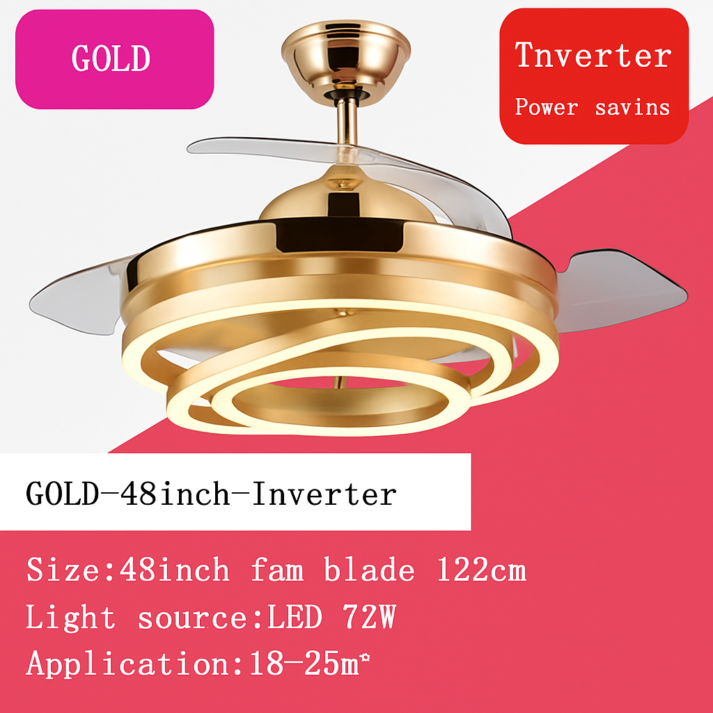 ventilateur de plafond moderne 	 avec lumières led télécommande rechargeable