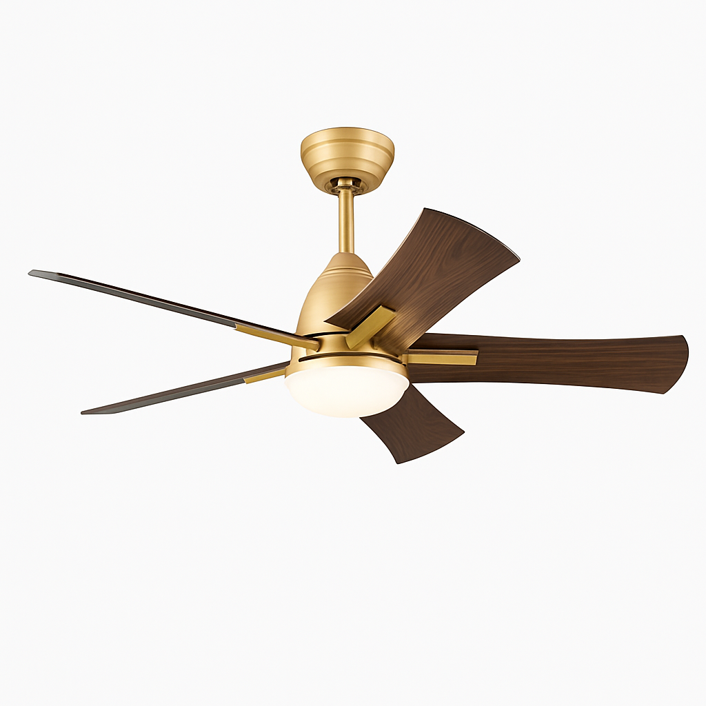 ventilateur de plafond moderne en bois avec télécommande et lumière
