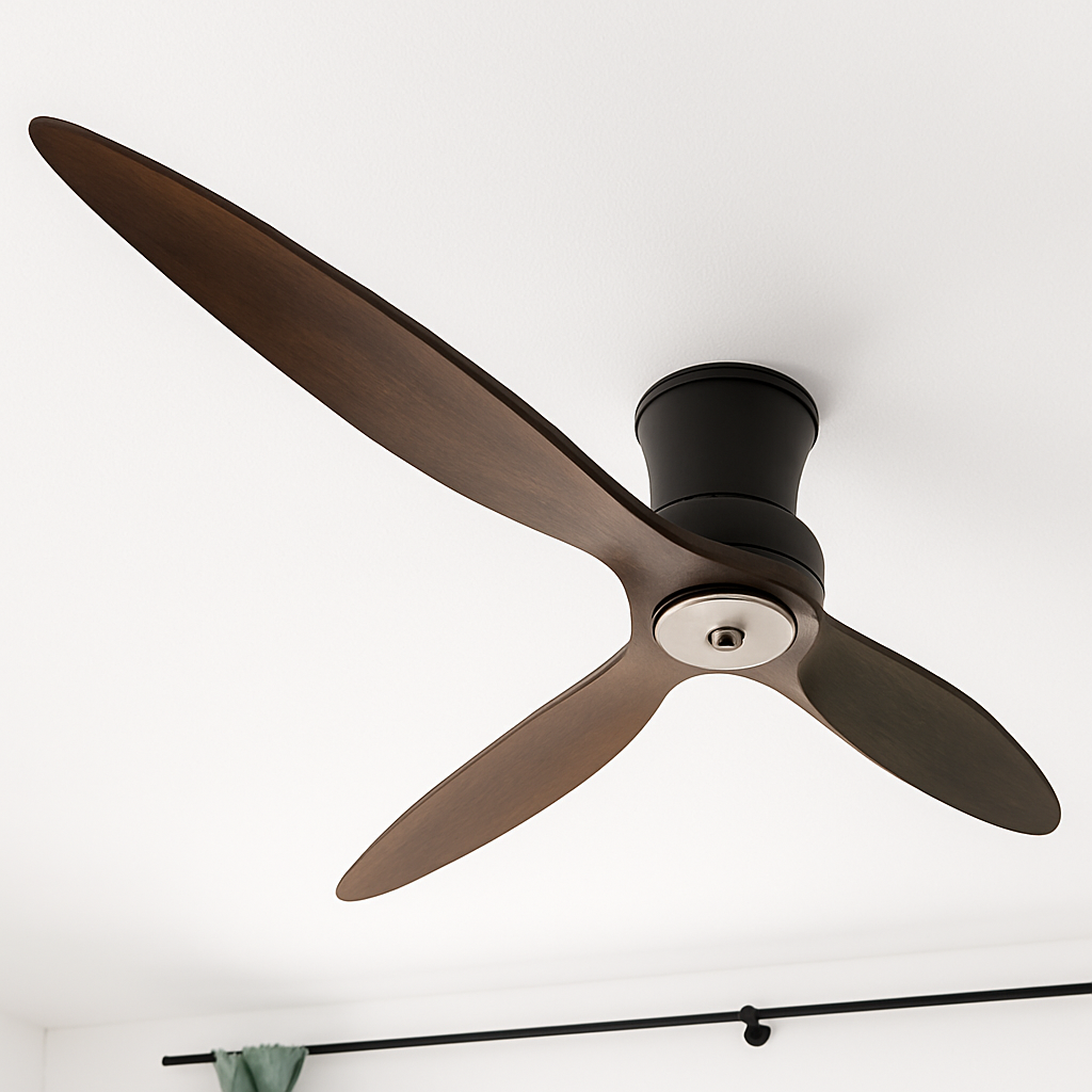 ventilateur de plafond moderne en bois avec télécommande et moteur silencieux