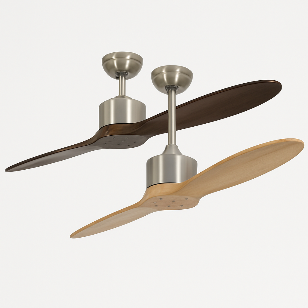 ventilateur de plafond moderne en bois avec télécommande et moteur silencieux