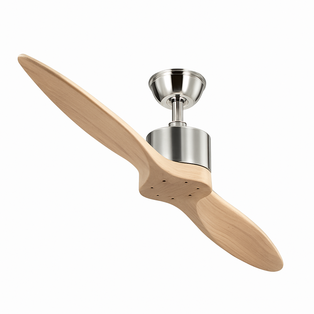 ventilateur de plafond moderne en bois avec télécommande et moteur silencieux