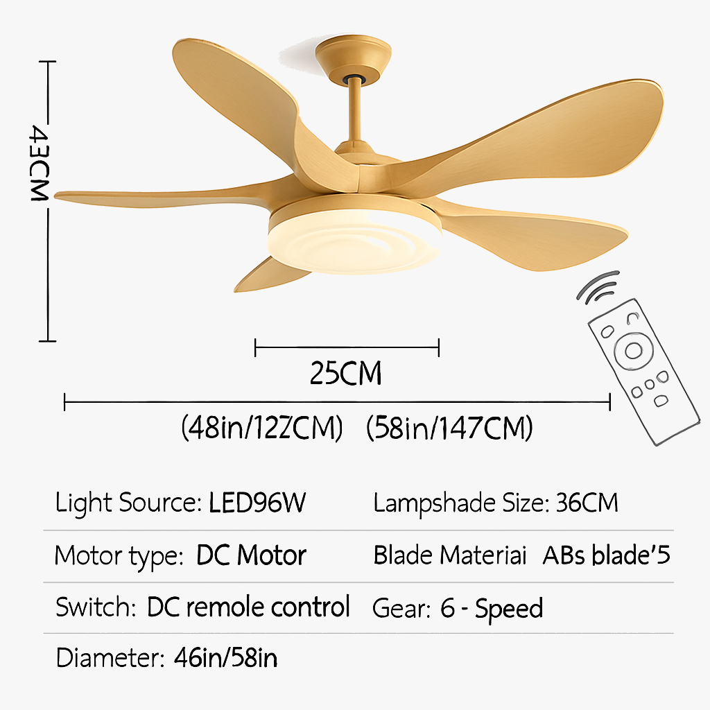 ventilateur de plafond moderne led avec lampe muet pour salon et restaurant