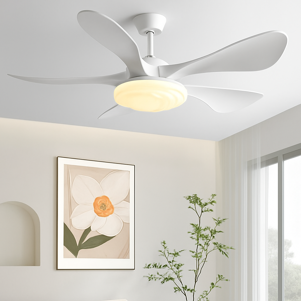 ventilateur de plafond moderne led avec lampe muet pour salon et restaurant