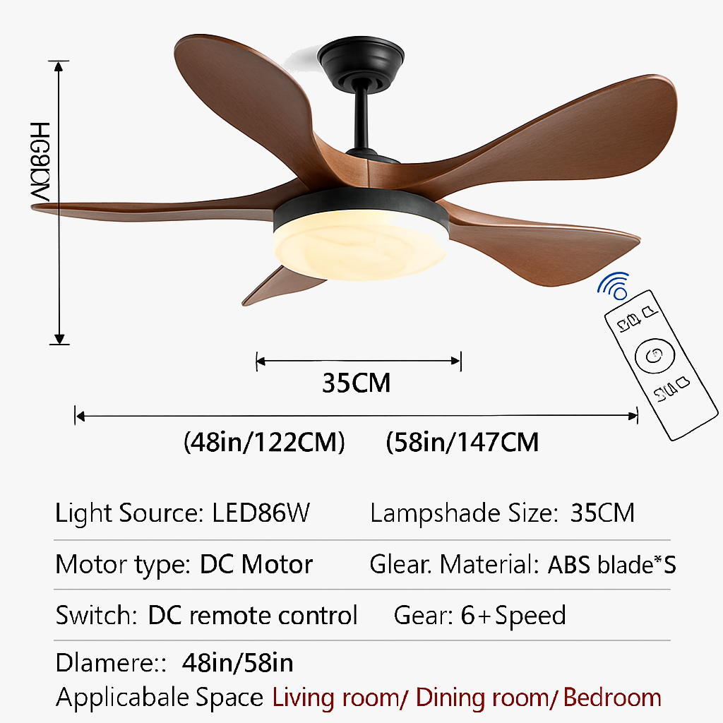 ventilateur de plafond moderne led avec lampe muet pour salon et restaurant