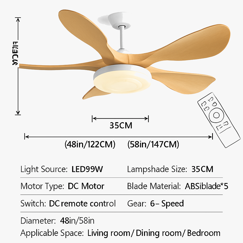 ventilateur de plafond moderne led avec lampe muet pour salon et restaurant