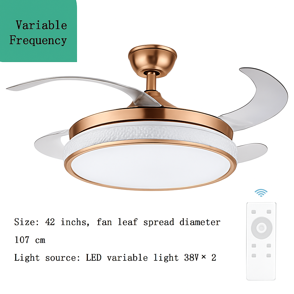 ventilateur de plafond moderne led intelligent avec 4 pales rétractables