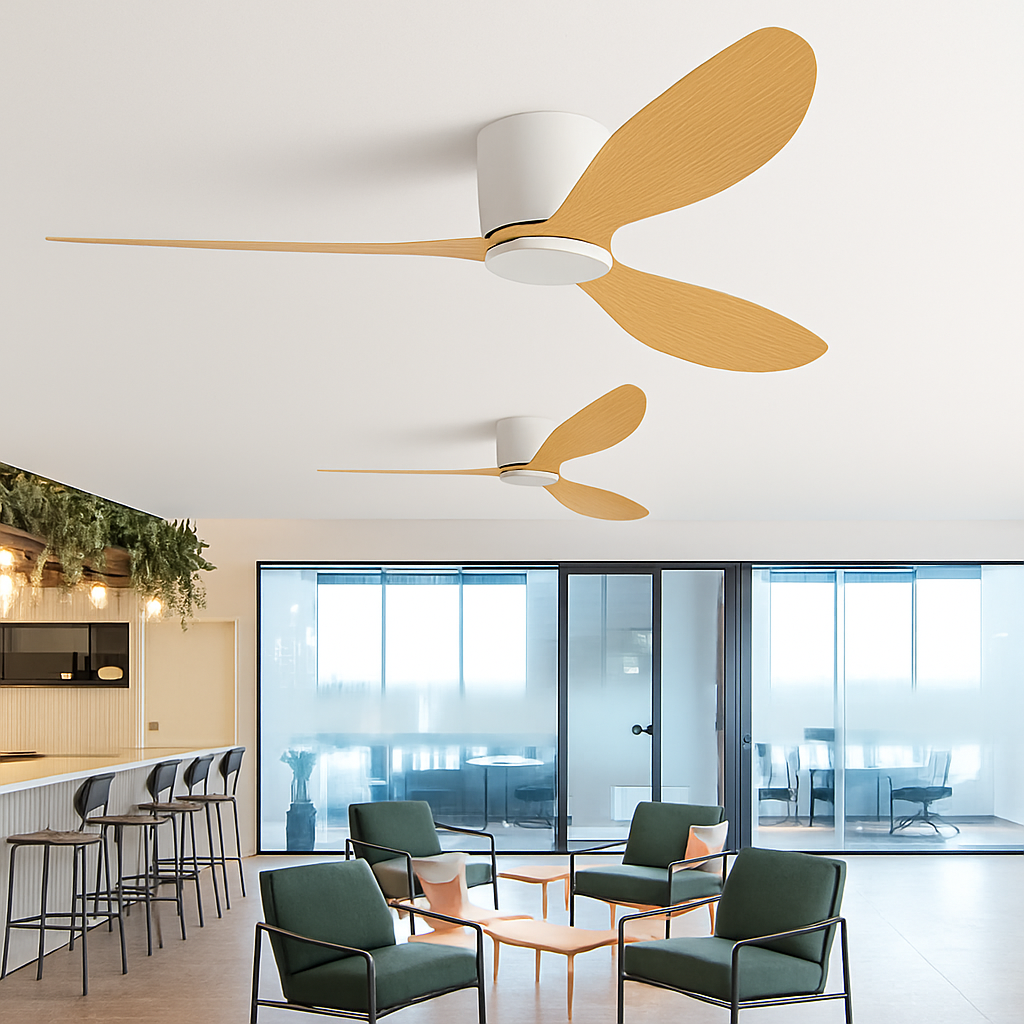 ventilateur de plafond moderne à led télécommande 6 vitesses éclairage intégré