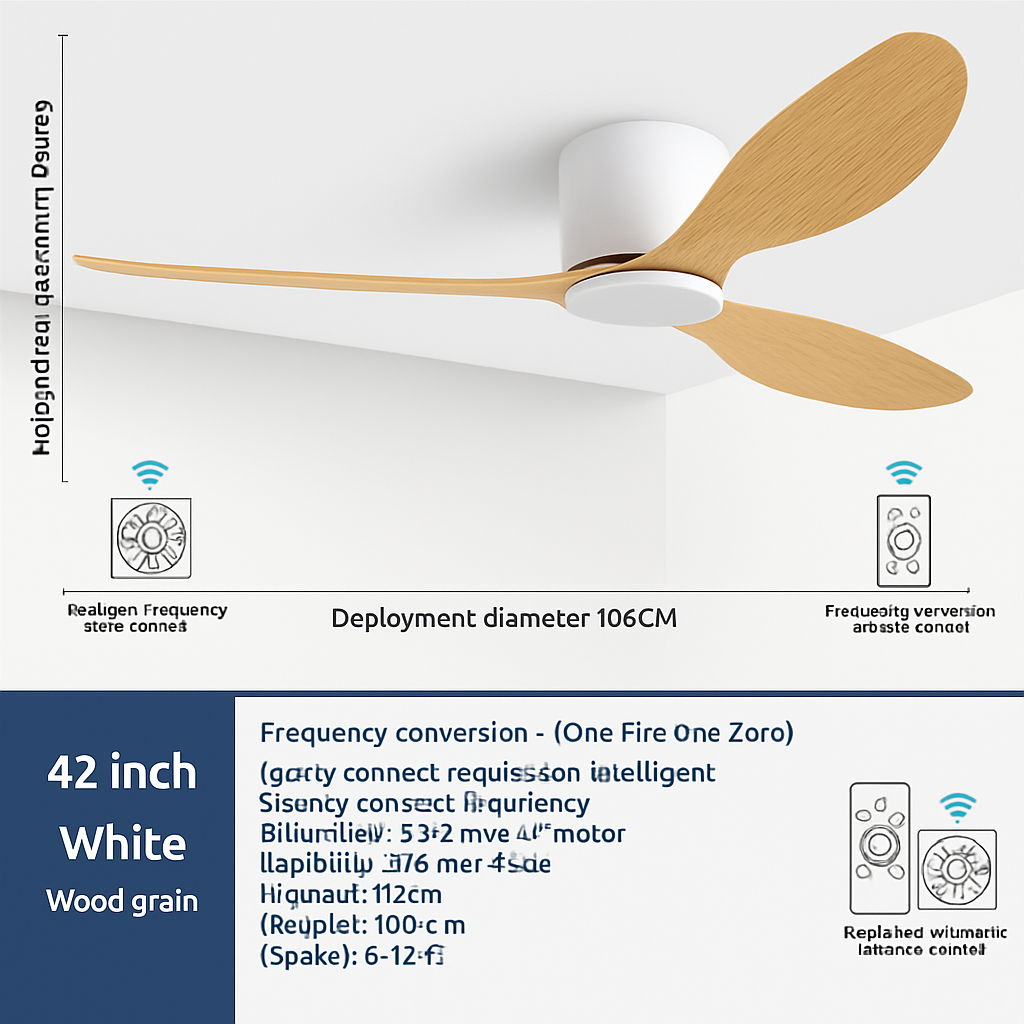 ventilateur de plafond moderne à led télécommande 6 vitesses éclairage intégré