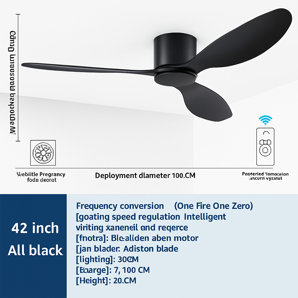 ventilateur de plafond moderne à led télécommande 6 vitesses éclairage intégré