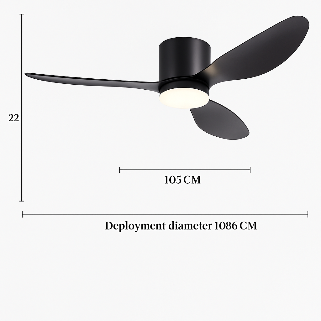 ventilateur de plafond moderne à led télécommande 6 vitesses éclairage intégré