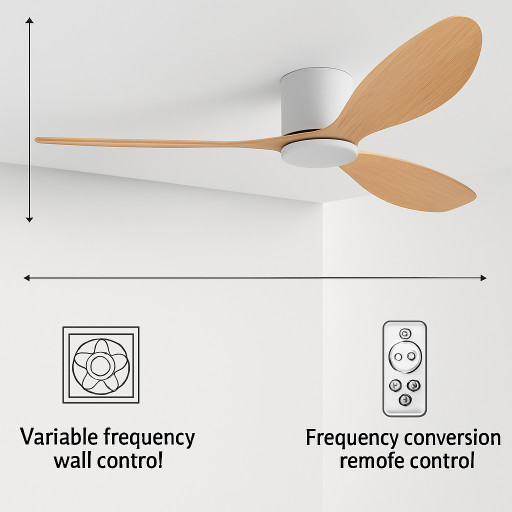 ventilateur de plafond moderne à led télécommande 6 vitesses éclairage intégré