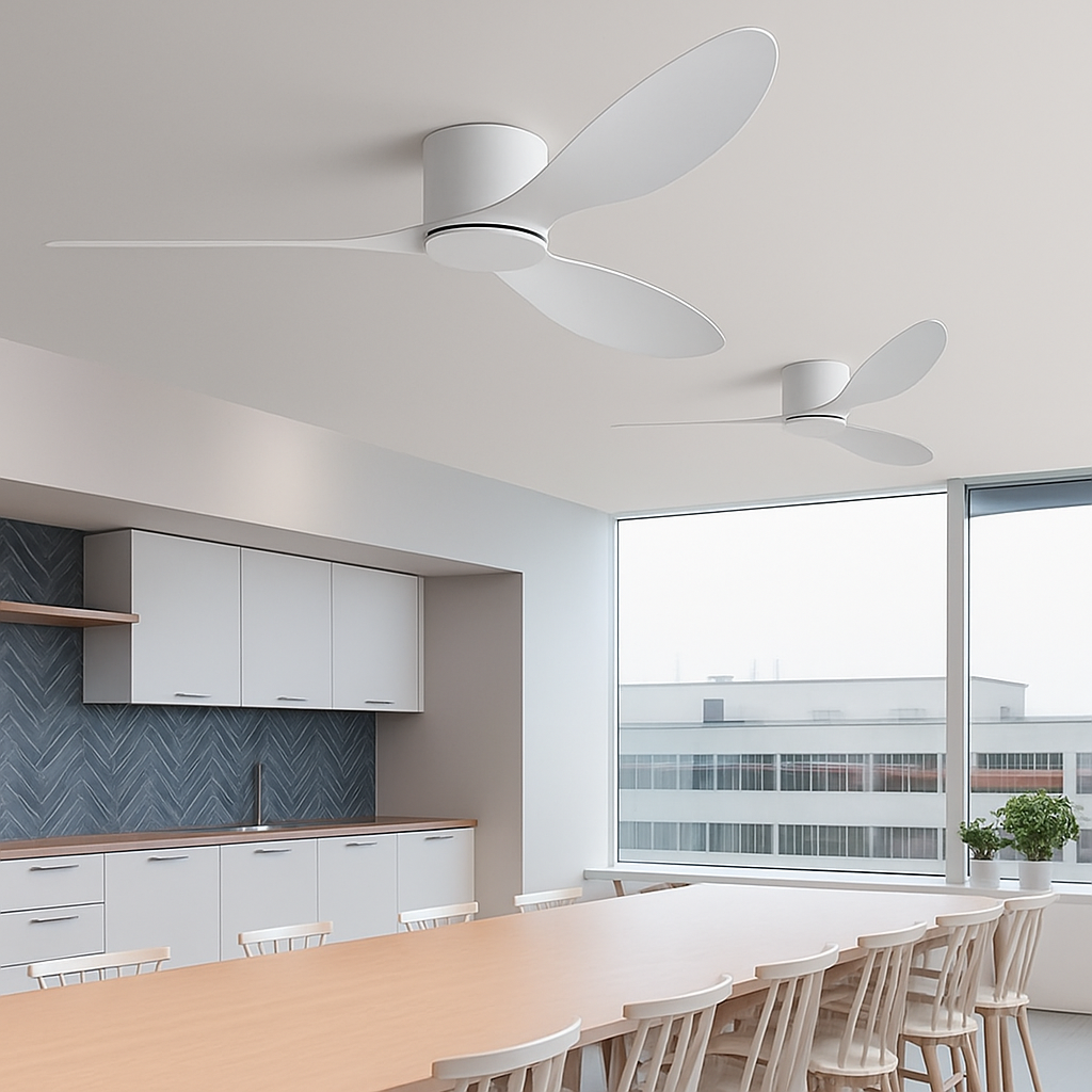 ventilateur de plafond moderne à led télécommande 6 vitesses éclairage intégré