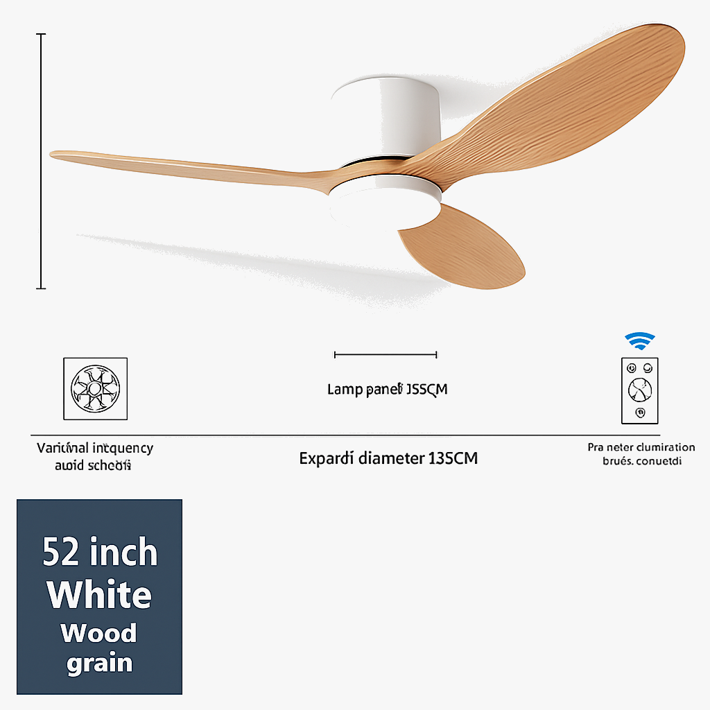 ventilateur de plafond moderne à led télécommande 6 vitesses éclairage intégré