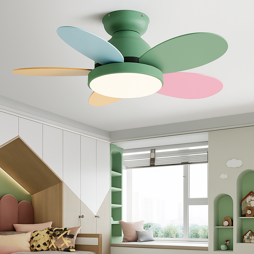 ventilateur de plafond moderne pour enfants avec lumière et contrôle