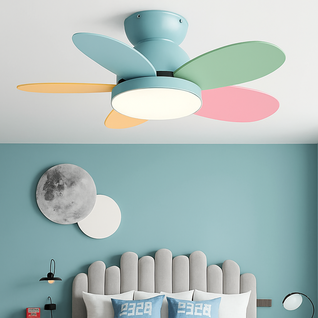 ventilateur de plafond moderne pour enfants avec lumière et contrôle