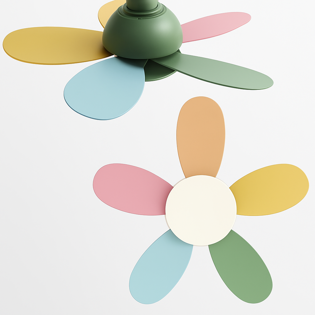 ventilateur de plafond moderne pour enfants avec lumière et contrôle