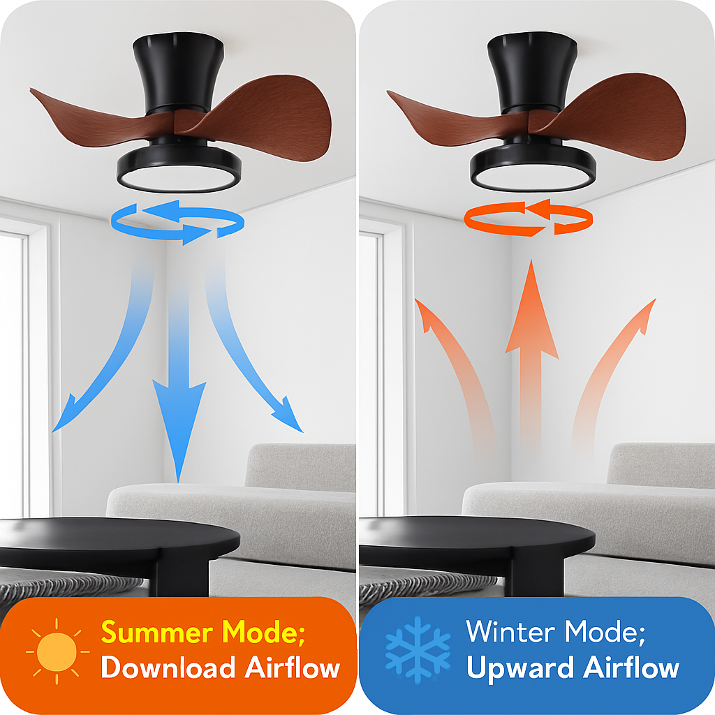 ventilateur de plafond moderne silencieux avec lumière led et télécommande