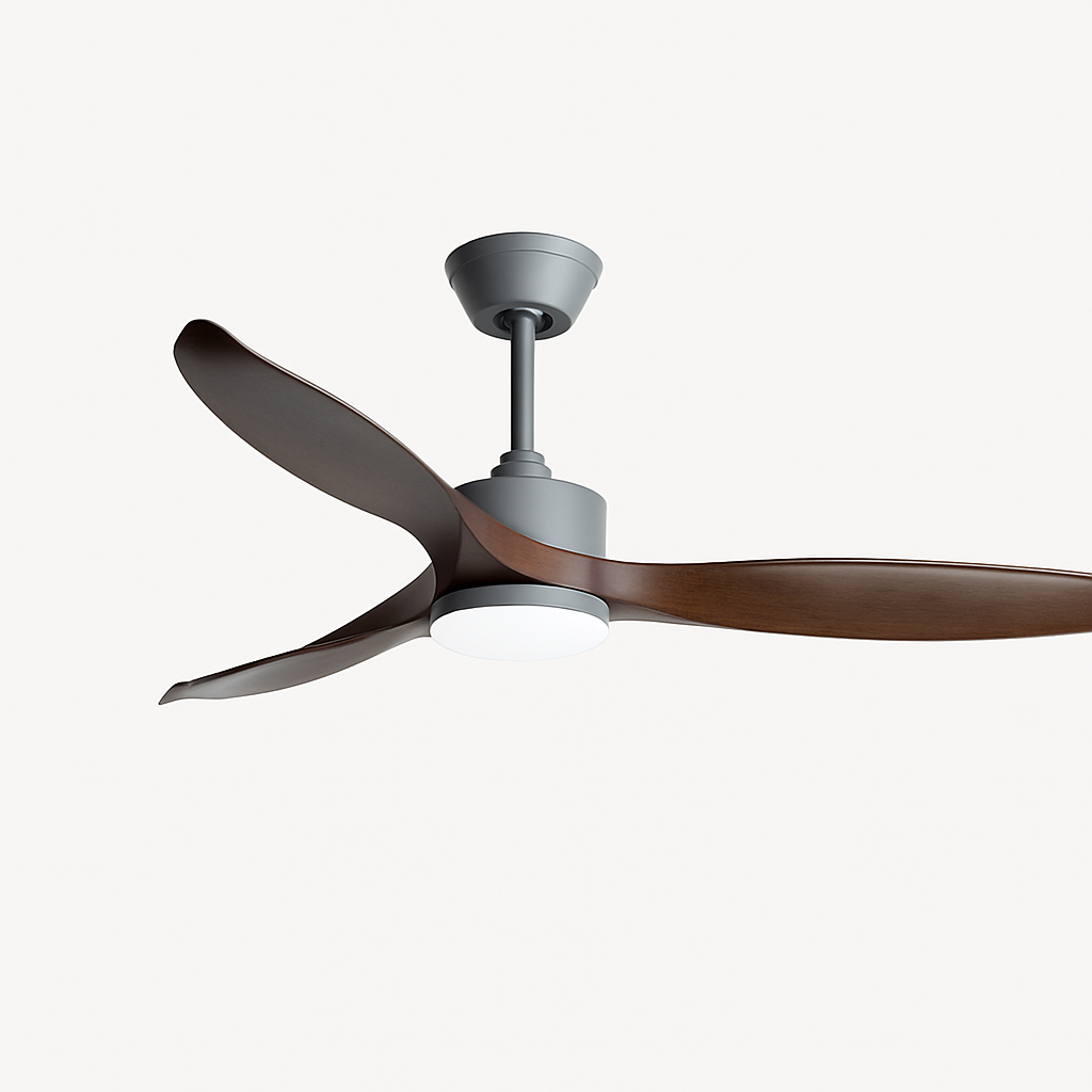ventilateur de plafond moderne simple en pur cuivre avec lumière led