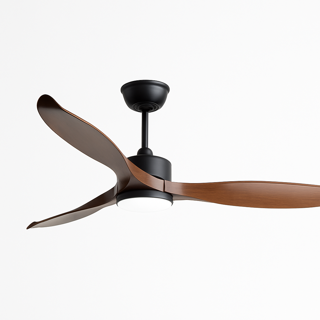 ventilateur de plafond moderne simple en pur cuivre avec lumière led