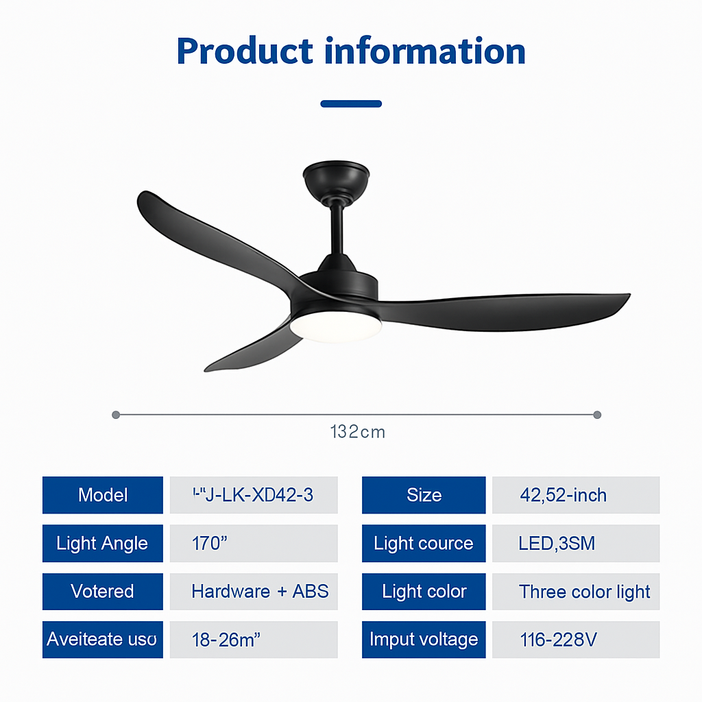 ventilateur de plafond moderne simple en pur cuivre avec lumière led