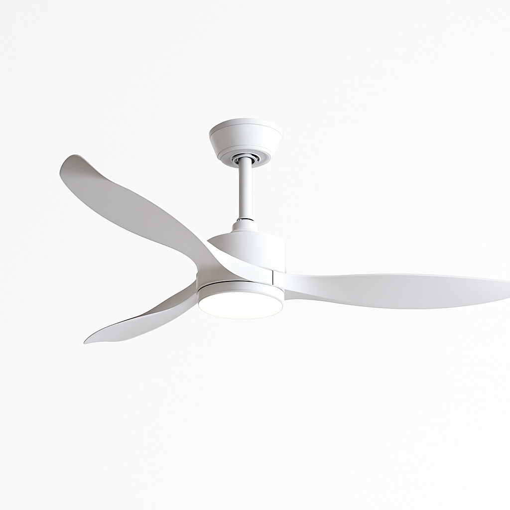 ventilateur de plafond moderne simple en pur cuivre avec lumière led