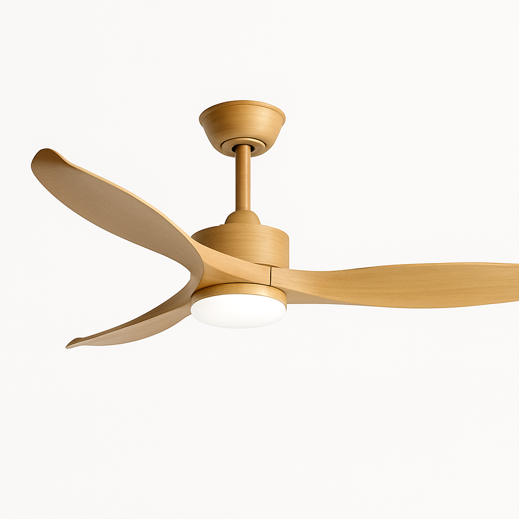 ventilateur de plafond moderne simple en pur cuivre avec lumière led