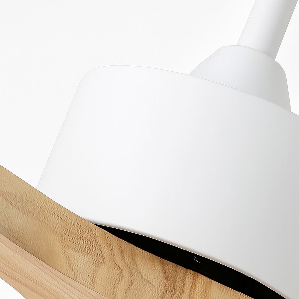 ventilateur de plafond nordique à lumière télécommandée en bois et métal