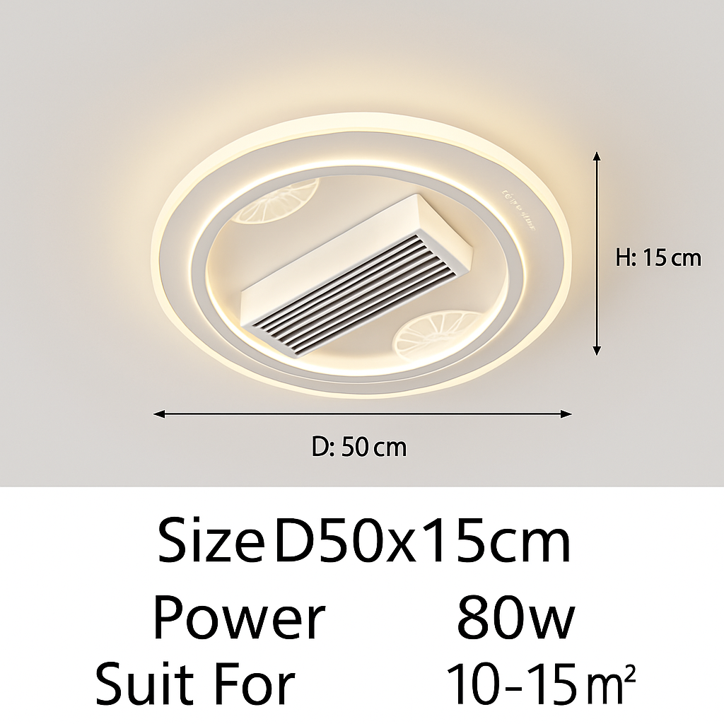 ventilateur de plafond sans feuilles avec éclairage moderne ultra-mince