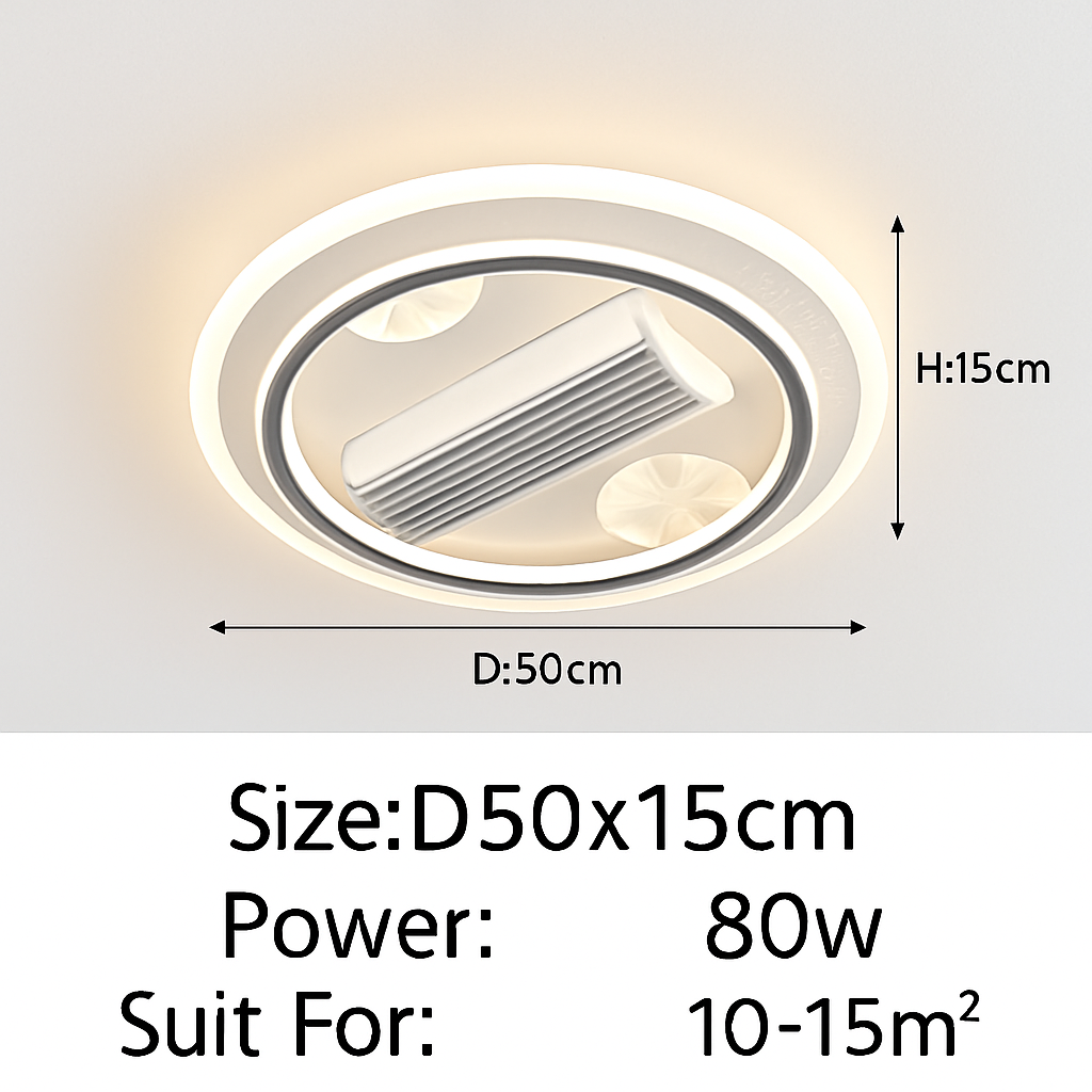 ventilateur de plafond sans feuilles avec éclairage moderne ultra-mince