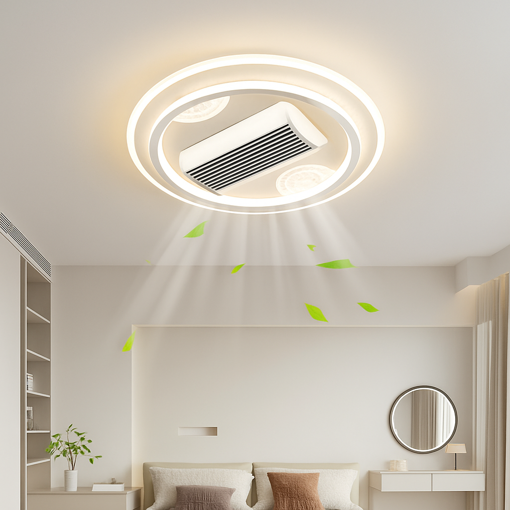 ventilateur de plafond sans feuilles avec éclairage moderne ultra-mince