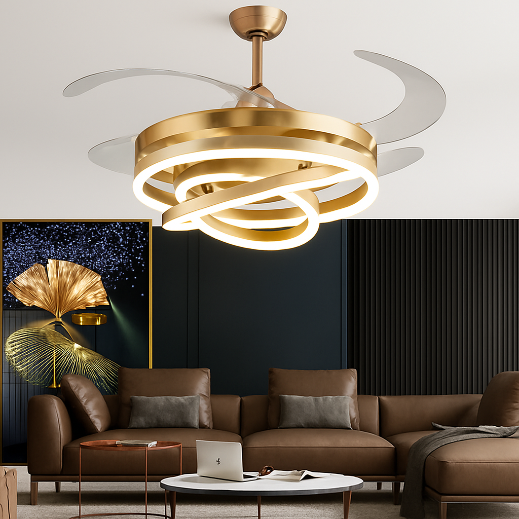 ventilateur de plafond silencieux avec télécommande et lumière LED