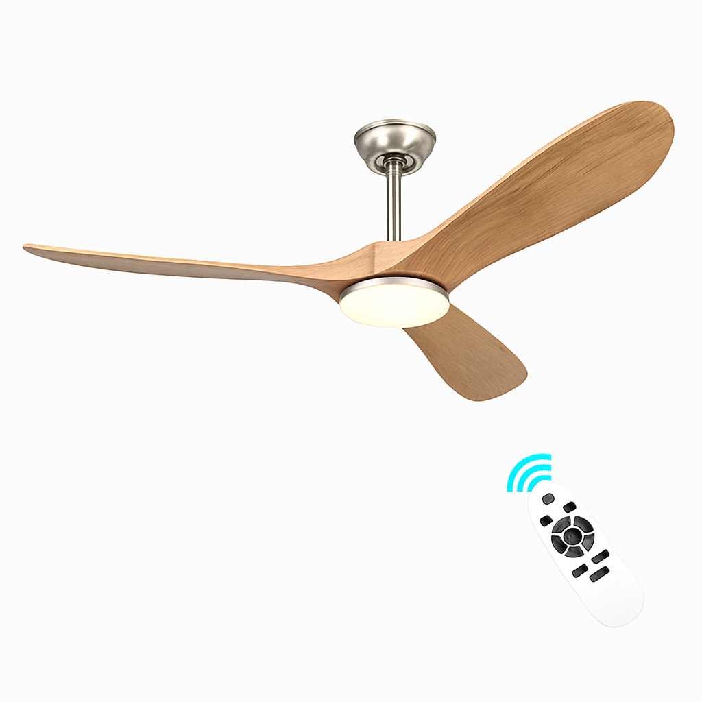 ventilateur de plafond vintage industriel avec lumière et télécommande