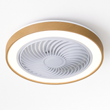 ventilateur électrique moderne en bois avec lumière led à distance