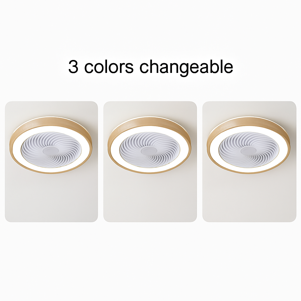 ventilateur électrique moderne en bois avec lumière led à distance