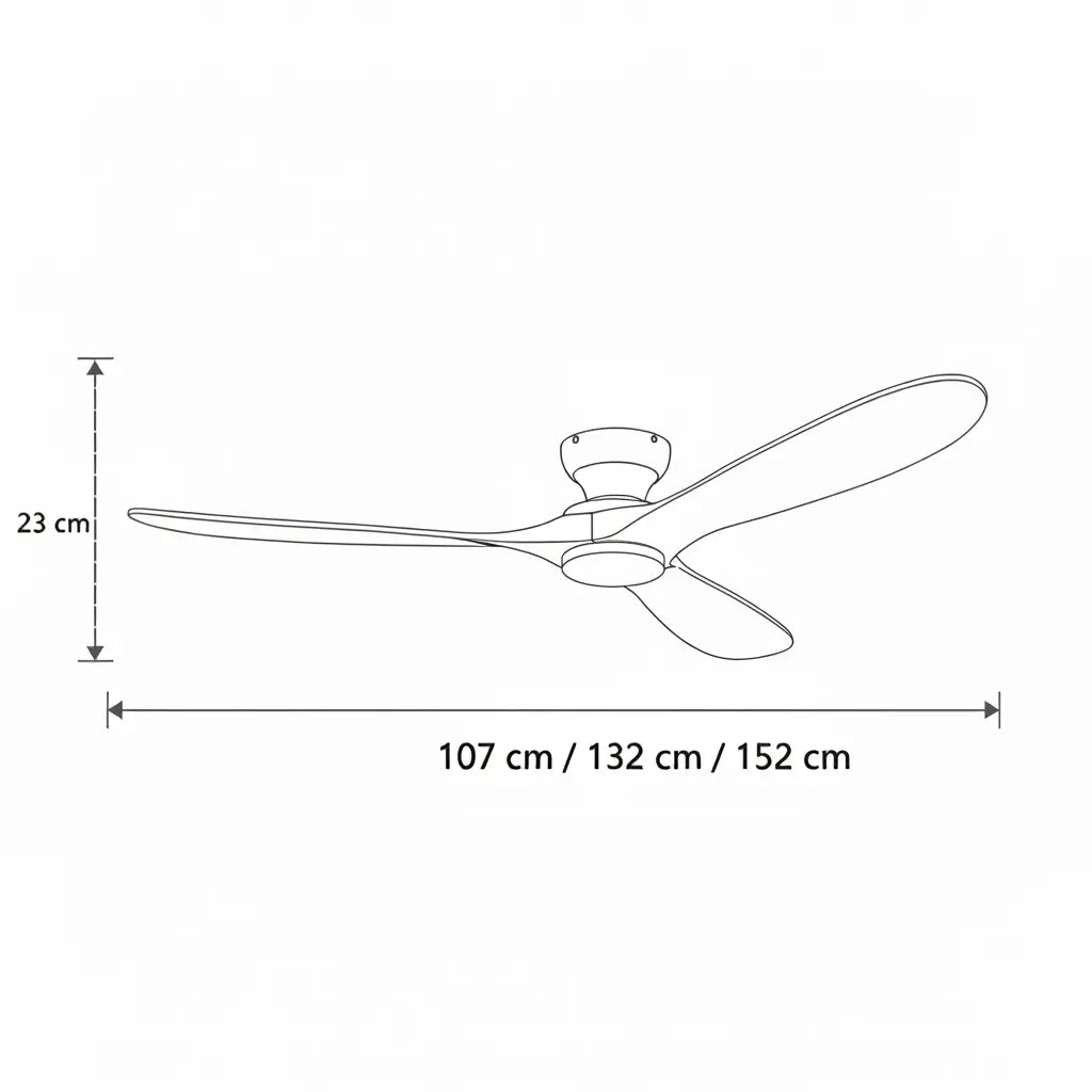 Ventilateur de plafond LED à pales claires et moteur blanc — Cardère