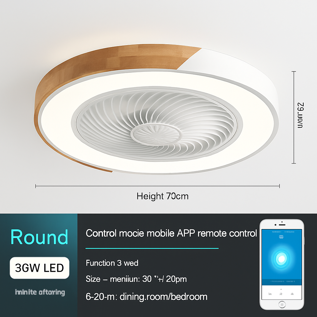 ventilateur plafond moderne pour enfants avec lumière led et télécommande