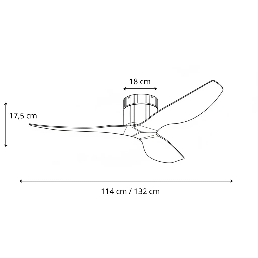 Ventilateur de plafond blanc à trois pales incurvées — Cardon