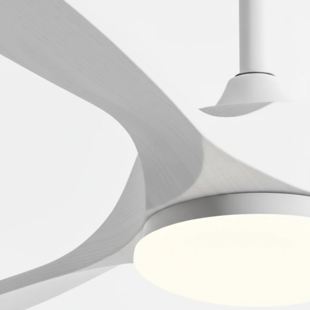 Ventilateur de plafond LED blanc à trois pales blanches — Zirconne