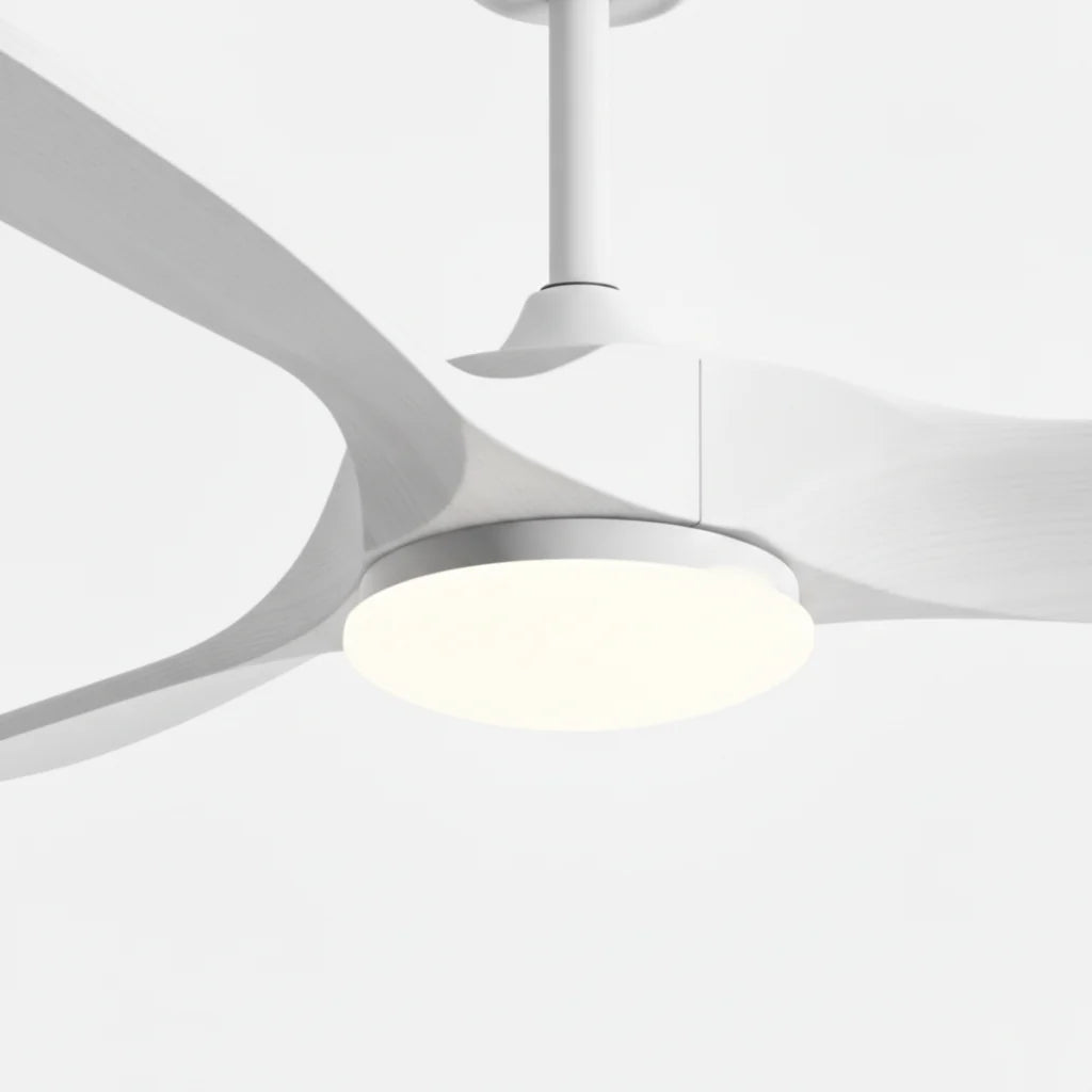 Ventilateur de plafond LED blanc à trois pales blanches — Zirconne