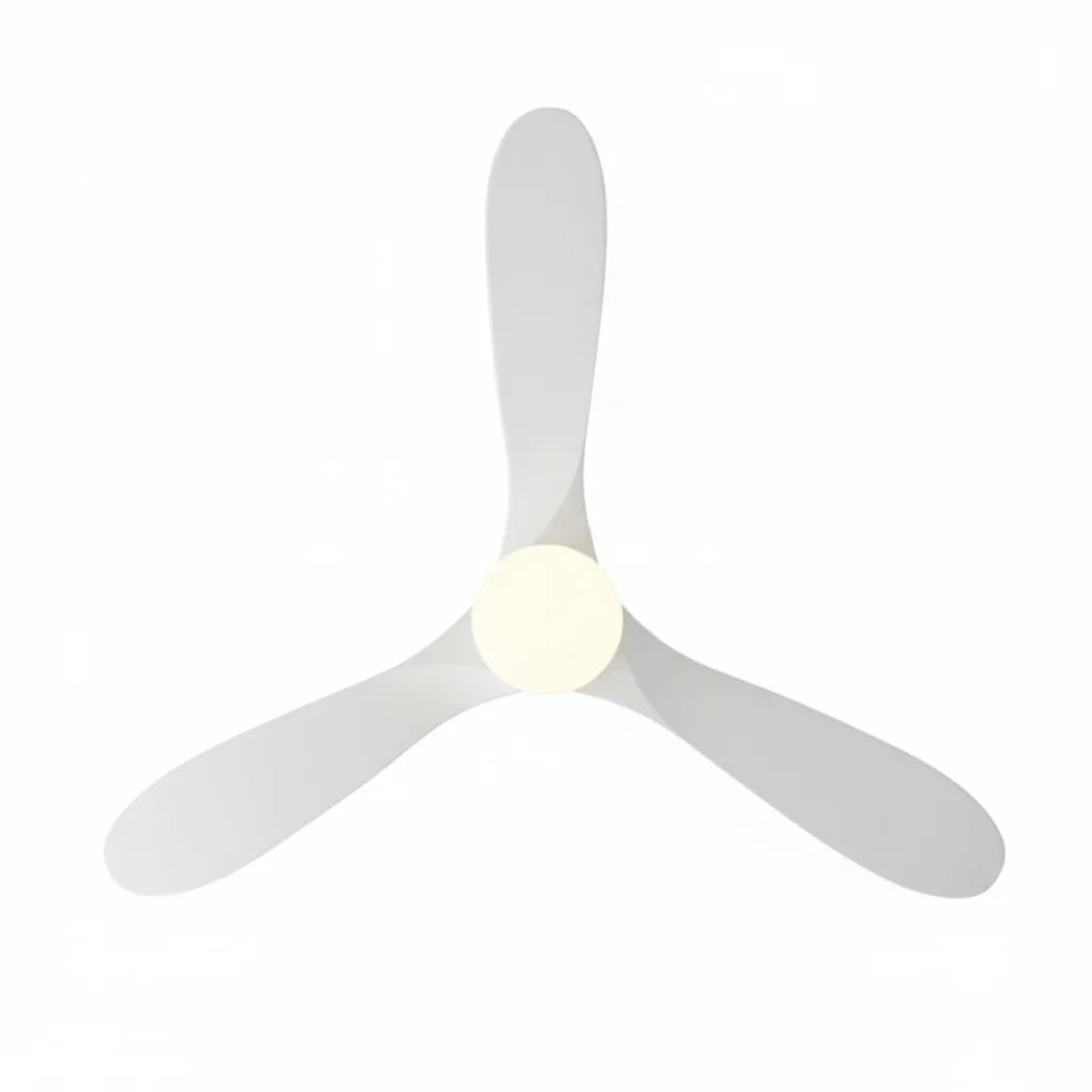 Ventilateur de plafond LED blanc à trois pales blanches — Zirconne