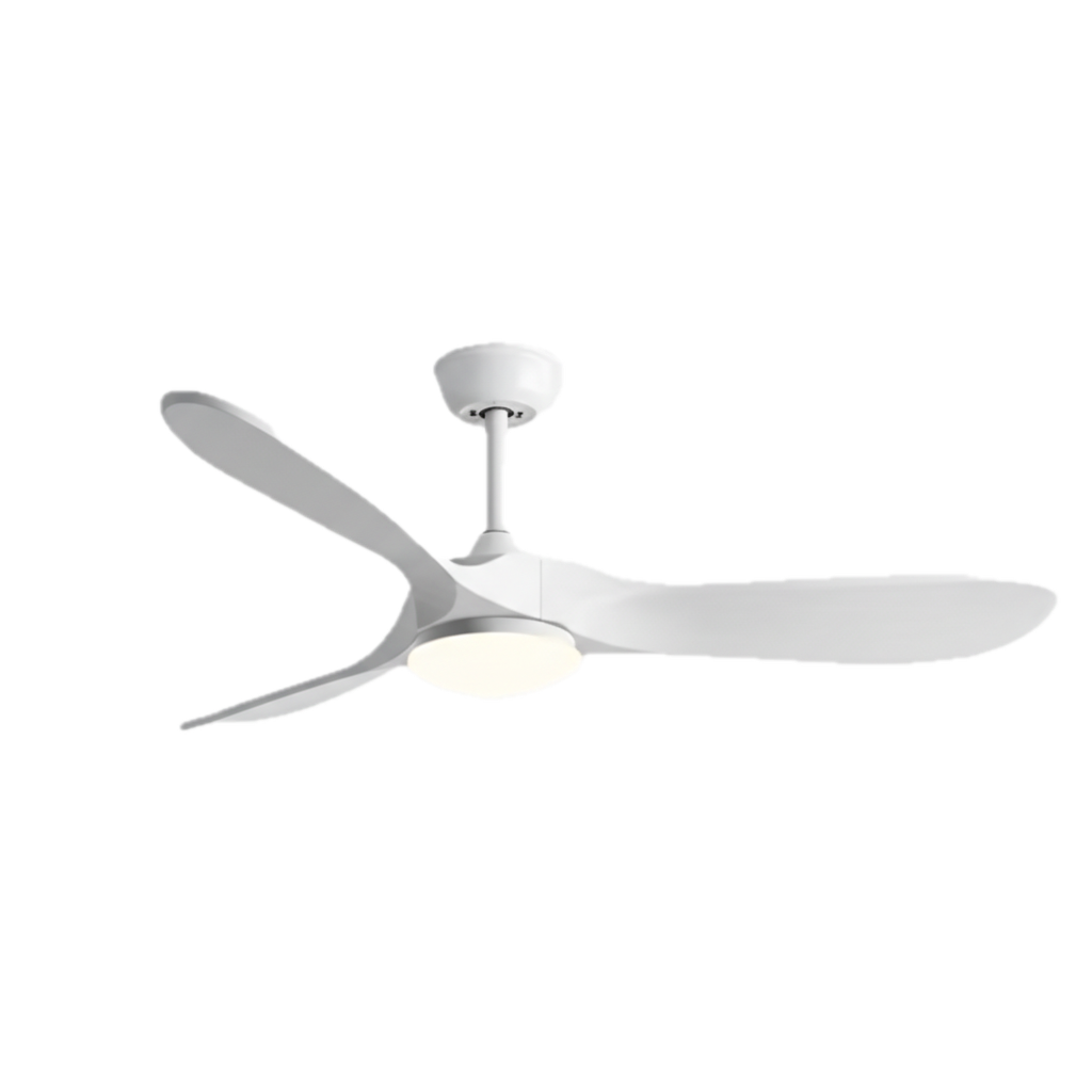 Ventilateur Plafond Silencieux Vintage avec LED - Blanc et ABS Blanc — Zirconne