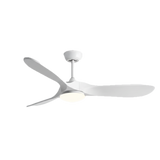 Ventilateur de plafond LED blanc à trois pales blanches — Zirconne
