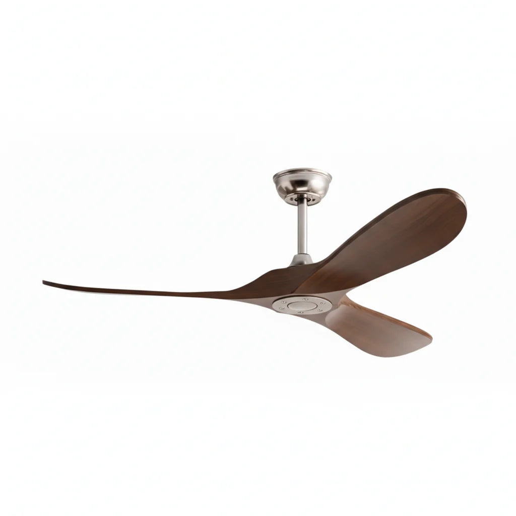 Ventilateur Plafond Silencieux Vintage - Argent et ABS Marron — Armille