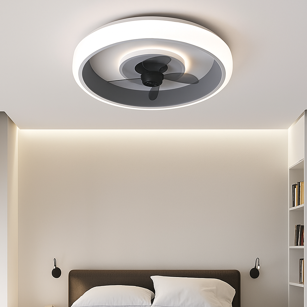 ventilateur silencieux à lames invisibles avec éclairage intégré