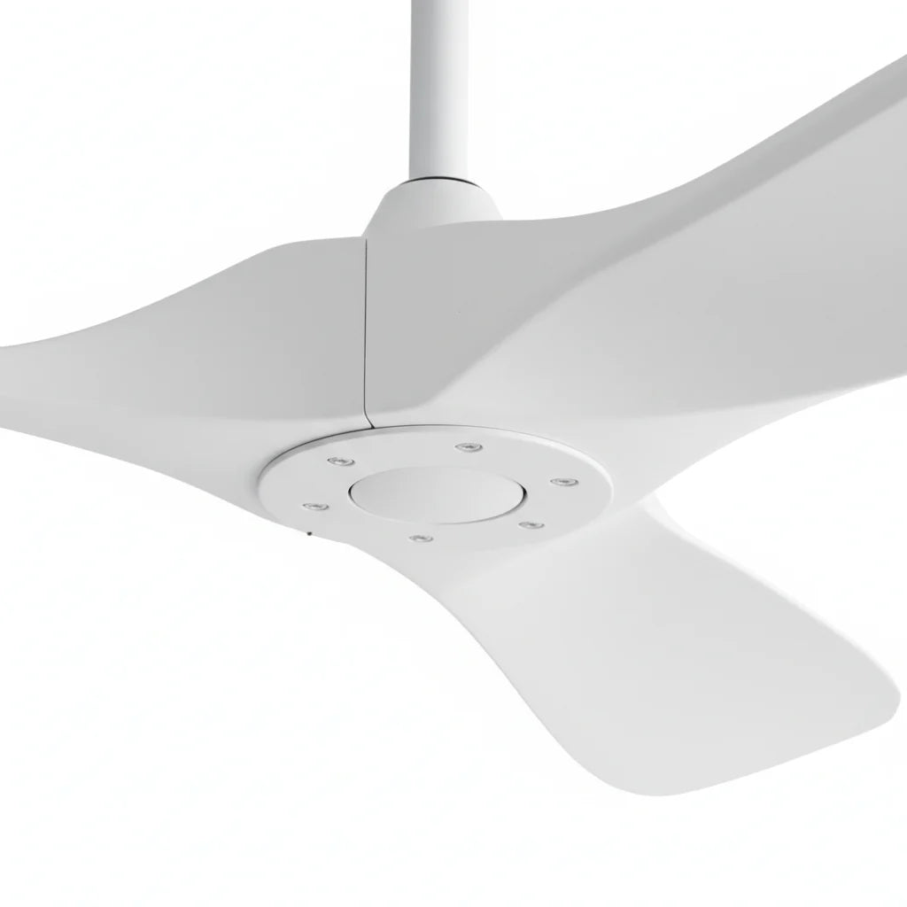 Ventilateur de plafond blanc sans éclairage, pales blanches — Angélique