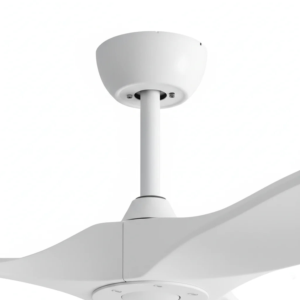 Ventilateur de plafond blanc sans éclairage, pales blanches — Angélique