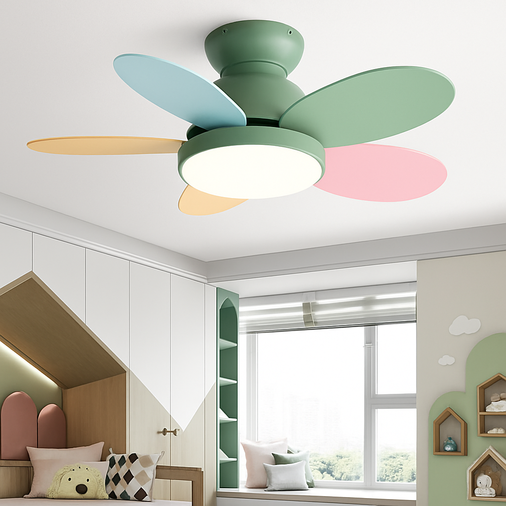 ventilateurs de plafond modernes avec contrôle de lumière pour intérieur