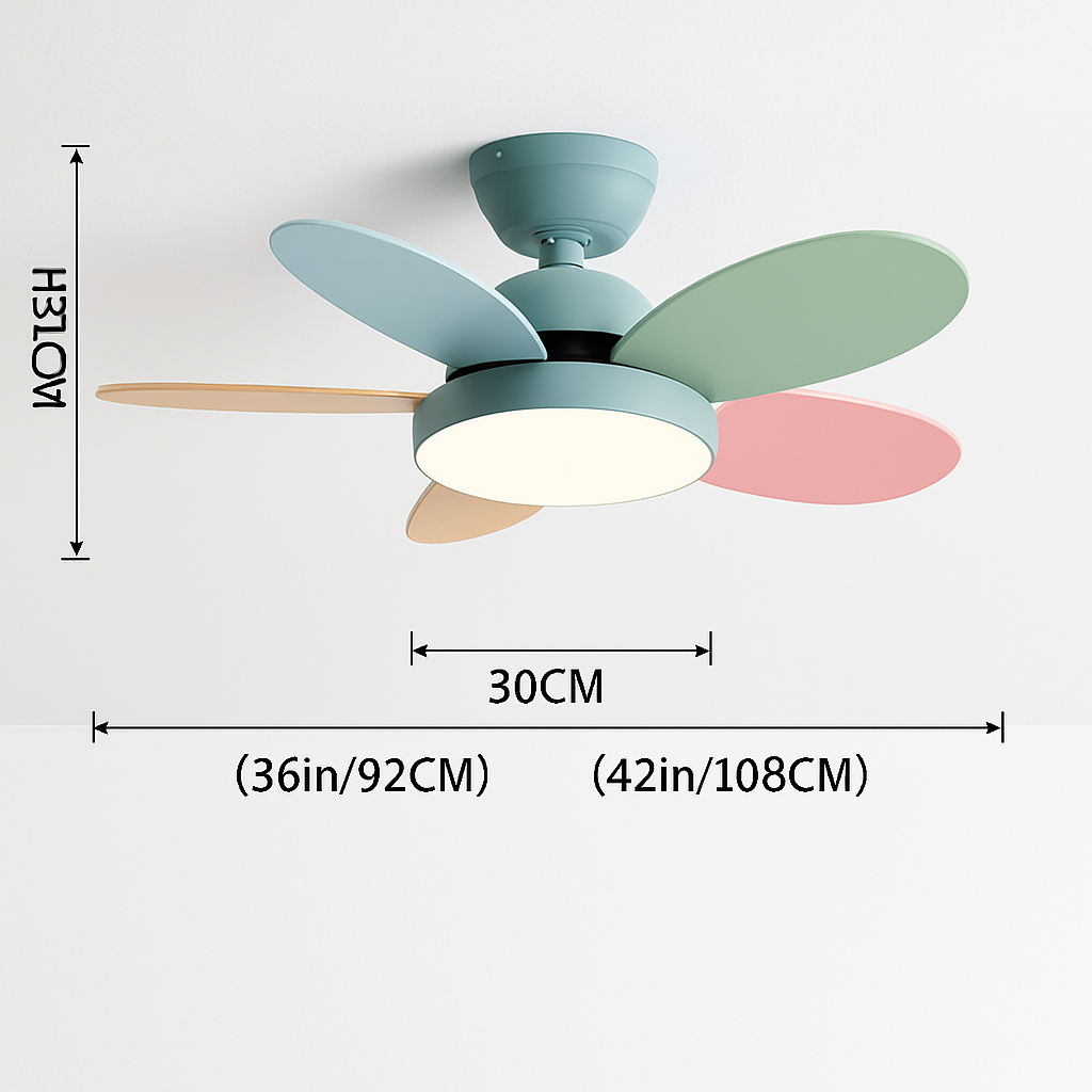 ventilateurs de plafond modernes avec contrôle de lumière pour intérieur