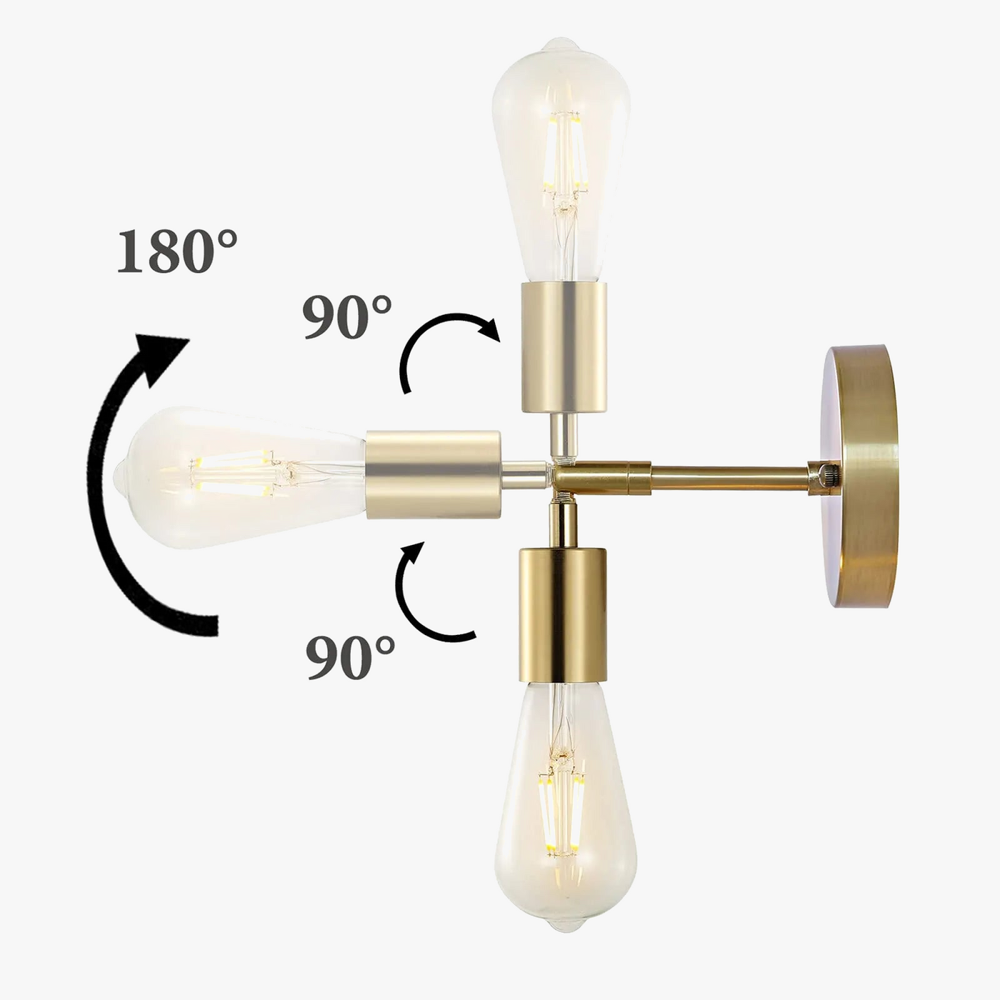 Vintage applique murale LED lampe 180 ° rotatif industriel E27 chambre chevet salle de bain miroir applique murale vanité luminaire plafonnier